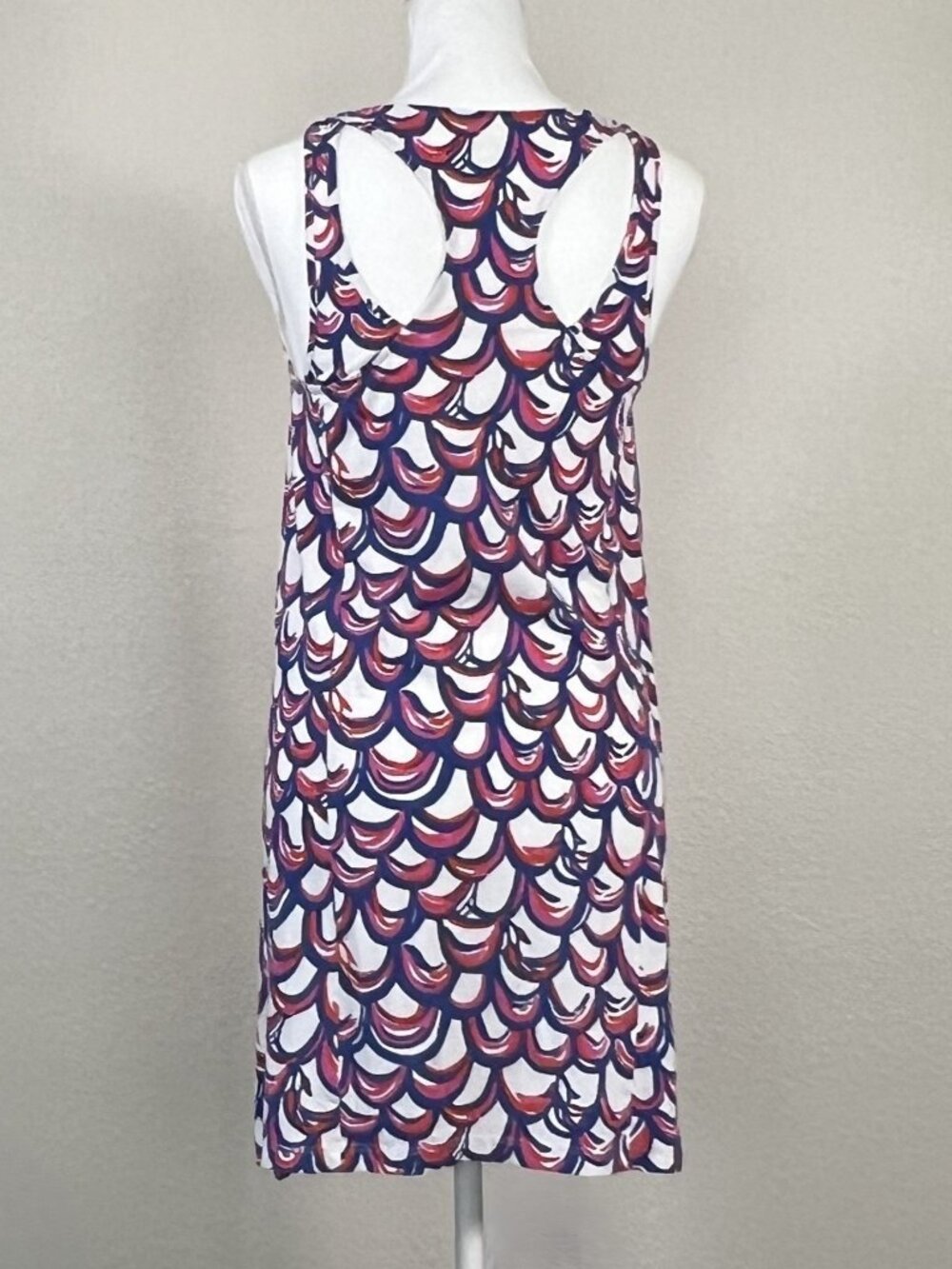 Lilly Pulitzer ‘Monterey’ Racerback Tank Dress Pink White Blue Scallops Sz Small